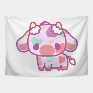 dreamy rainbow cow Tapestry