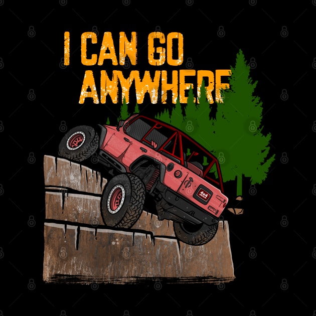 Pink Jeep Flex I Can Go Anywhere by 4x4 Sketch