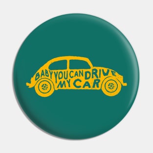 vintage yellow car Pin