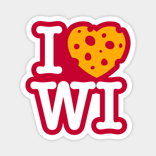 I Love Wisconsin - Madison Red Background Magnet