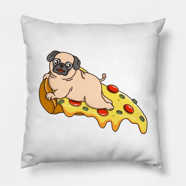 Pizza Pug Pillow by Kimprut