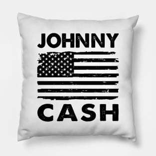 Retro American Flag Johnny Cash Pillow