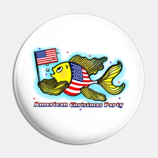 American Christmas Party Pin