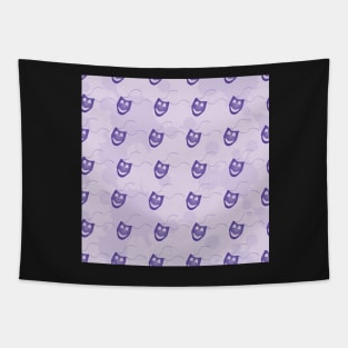 Purple happy funny mask pattern Tapestry