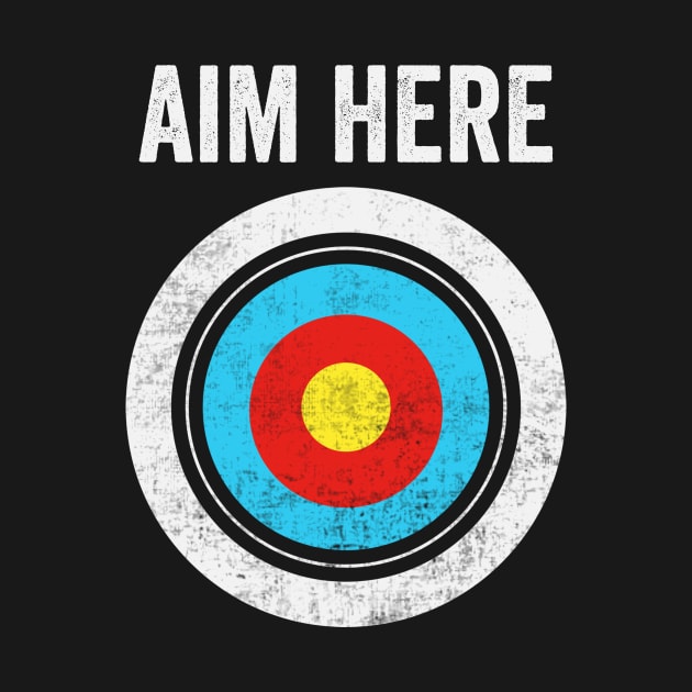 Aim Here Dartboard Bullseye by Visual Vibes