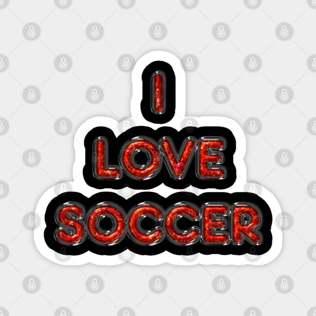 I Love Soccer - Orange Magnet by The Black Panther