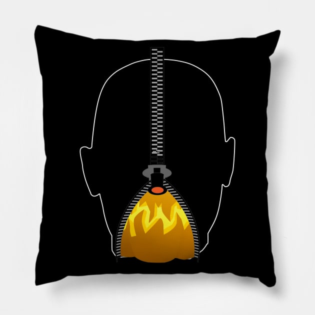 Impatient Halloween Monster Scary Orange True Face Zipper Pillow by K0tK0tu