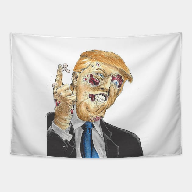 Zombie Trump Tapestry by HELLINISMOS