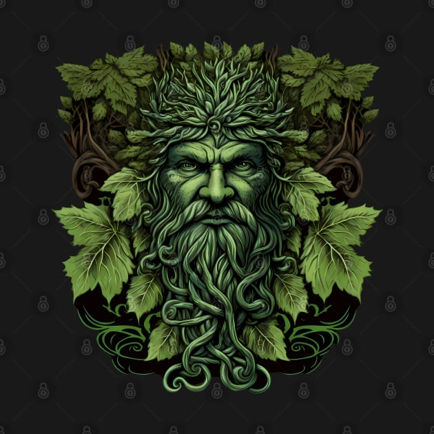 Jack Of The Wood Traditional Pagan Celtic Greenman by Tshirt Samurai