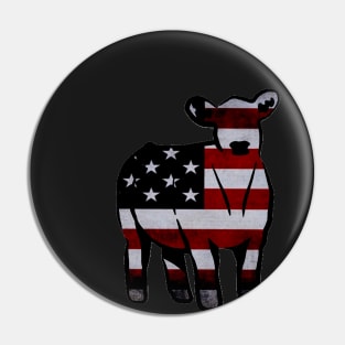 American Flag Cow Silhouette  - NOT FOR RESALE WITHOUT PERMISSION Pin