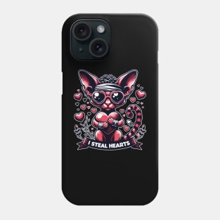 Valentine's Day Devon Rex Cat Phone Case