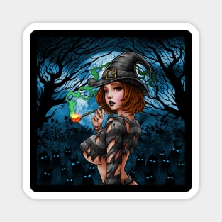 Halloween witch anime Magnet