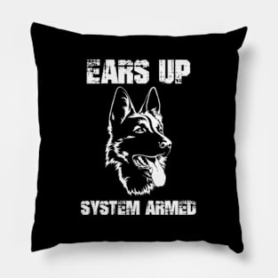 Ger Shepherd Ears Up System Armed Ger Shepherd Ears Pillow