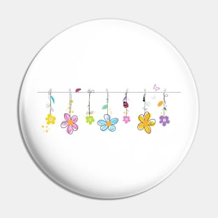 Hanging spring time daisies with lady bird Pin