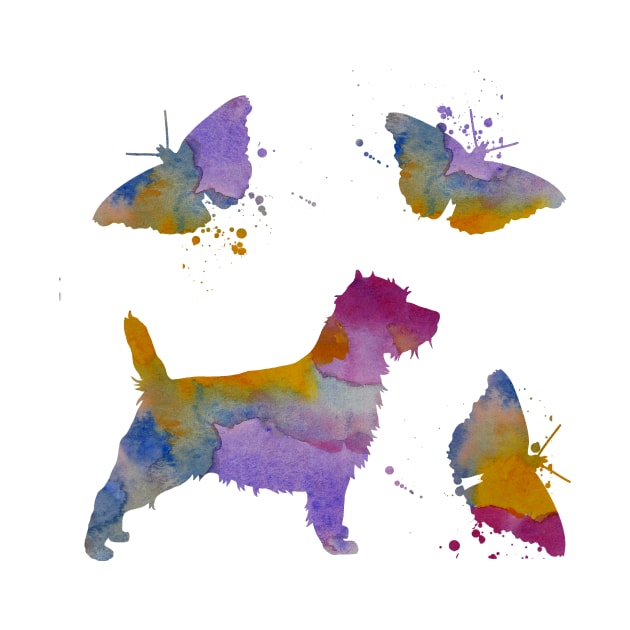 Cairn Terrier Art, Dog with Butterflies by BittenByErmines