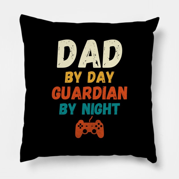 Dad By Day Guardian By Night Pillow by DragonTees