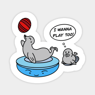 Funny sea lion baby Magnet