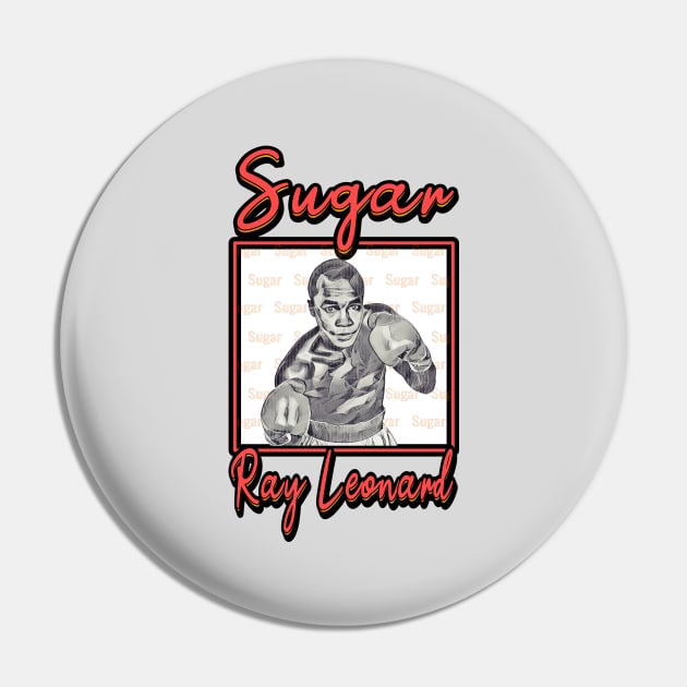 Sugar Ray Leonard White Pin by FightIsRight