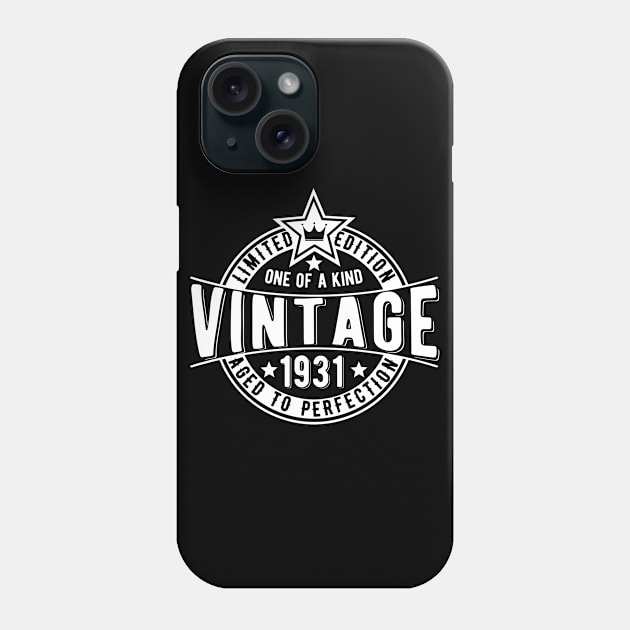 born in 1931 vintage retro gift idea for dad Phone Case by The Arty Apples