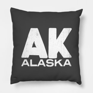 AK Alaska State Vintage Typography Pillow