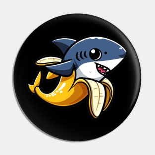 Banana Shark Adventure: Playful Fusion of Fruit and Fins Pin