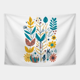 Bohemian Style Floral Shapes Tapestry