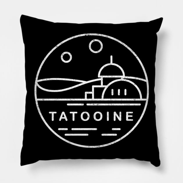 Tatooine - modern vintage logo Pillow by BodinStreet