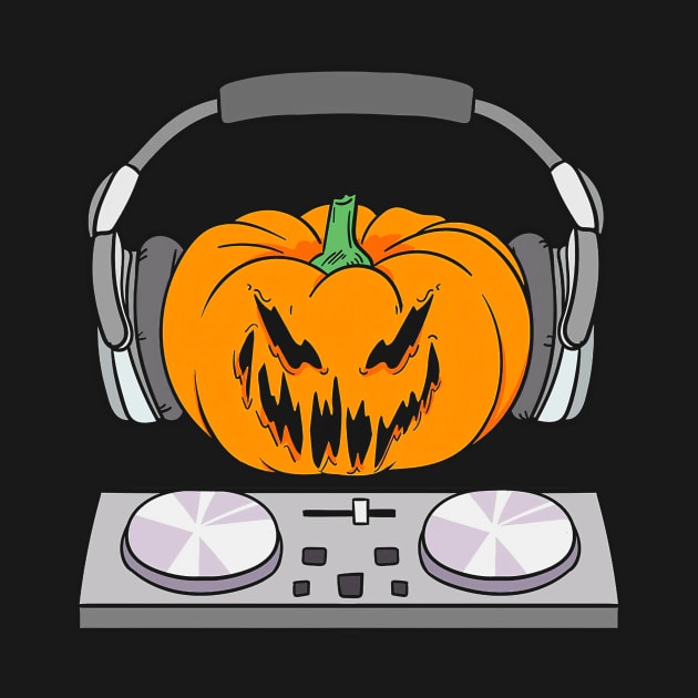 Halloween Creepy DJ Pumpkin by Tatjana  Horvatić