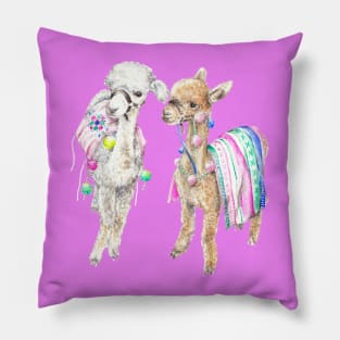 Baby Alpaca Boho Watercolor Pillow