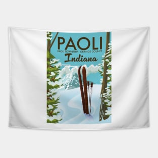 Paoli Orange County Indiana Ski poster Tapestry