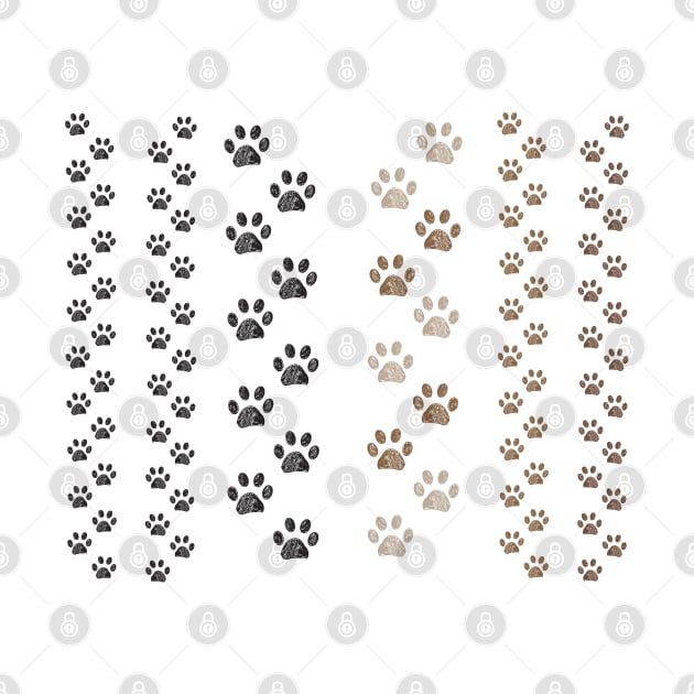 Brown and black colored paw prints by GULSENGUNEL