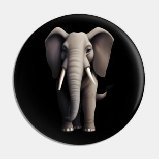 Majestic Elephant in Dark Mode - Unique Wildlife Art Pin