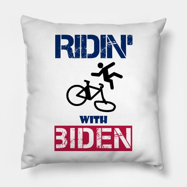 joe biden falling off bike Pillow by Trendy_Designs