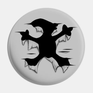 Tapir Silhouette Funny Torn Break Out Malayan Tapir Pin