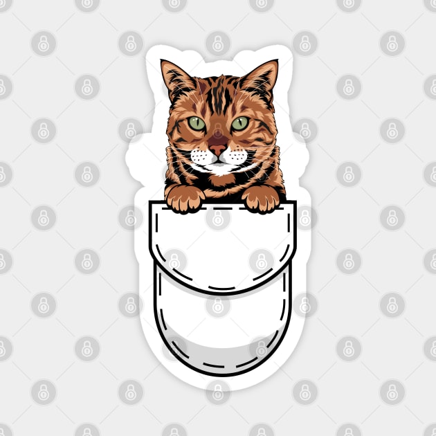 Funny Bengal Pocket Cat Magnet by Pet My Dog