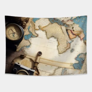 A vintage world map. Tapestry