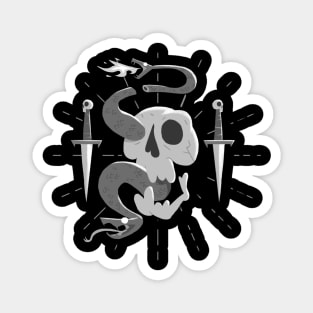 Skull and Snakes Magnet