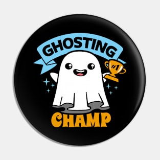 Funny Original Cute Kawaii Ghost Ghosting Champion Meme Pin