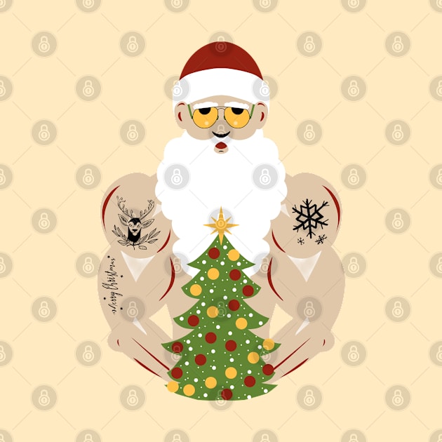 Père Noël musclé et tatoué by Mimie20