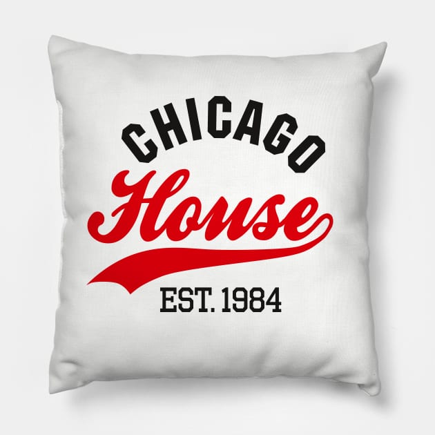 Chicago house est. 1984 Vintage Warehouse electronic dance rave music Pillow by LaundryFactory