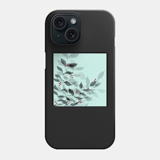 Leaves with Christmas Berries Phone Case