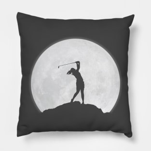 Golfer woman and the Moon Pillow