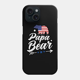 Papa Bear Patriotic Flag Matching 4th Of July Phone Case