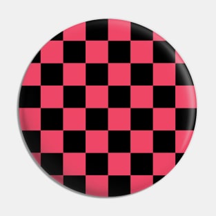 Blush and Black Chessboard Pattern Pin