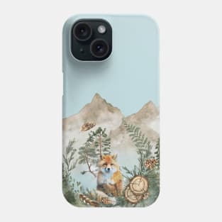 Mountain Forest Red Fox Watercolor Phone Case