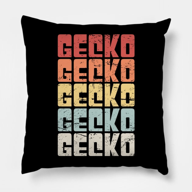 Retro Vintage GECKO Text Pillow by MeatMan