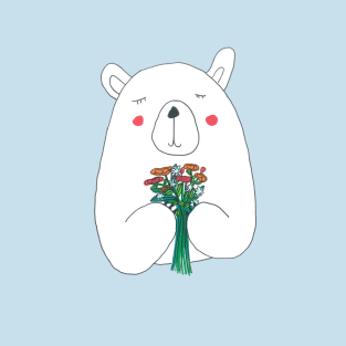 Polar Bear With Flowers T-Shirt