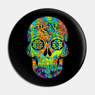 halloween Floral skull Pin