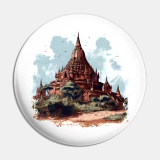 Handsome illustration of Bagan, Myanmar Pin