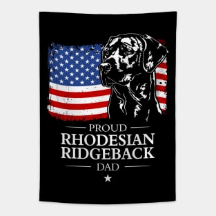 Proud Rhodesian Ridgeback Dad American Flag patriotic dog Tapestry